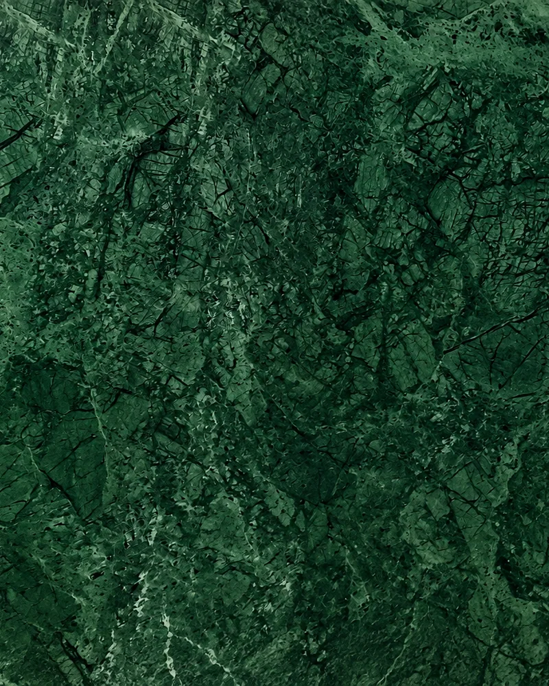 Chapa polida de Mármore Verde Guatemala, verde-esmeralda profundo com a trama de veios escuros